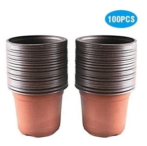 100 PCS Plastic Plant/Flower Pots 10 CM Seed Tray Perfect for Gardener (Middle Size)