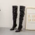 Import 100879 DEleventh Shoes Woman Sexy Over The Knee High Boots 2020 Ladies Fashion High Heels long booties Plus Size Black White hot from China
