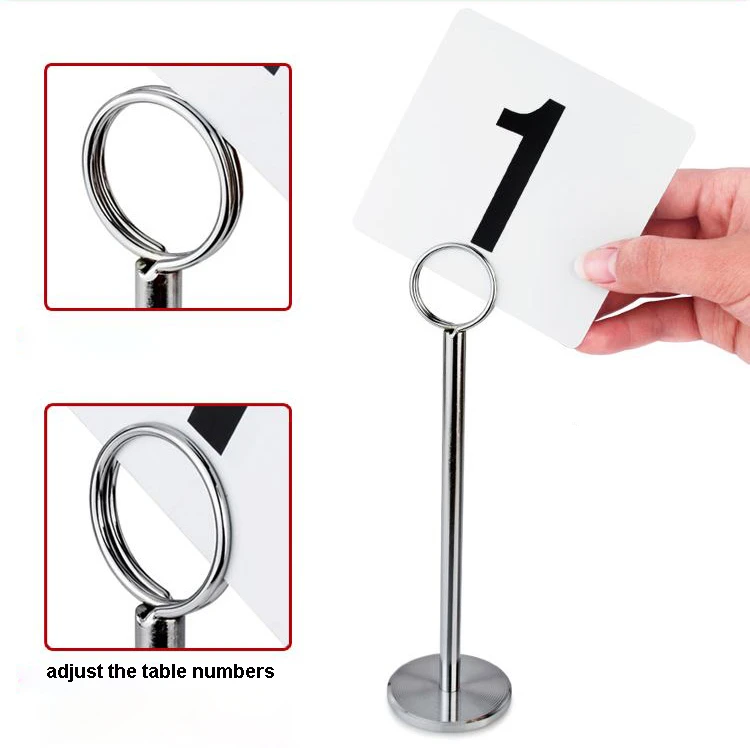 10cm Restaurant stainless steel Metal Wedding Silver Chair Table Place Card Holder