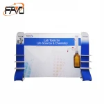 10ft exhibition trade show stand tension fabric stage backdrop graphic mural display booth with TV rack