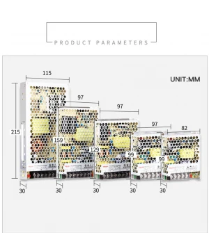110V - 220V Single Output 5V 24V 12V 24V 1A 2A 3A 4A 5A 6A 20A 60w 480w AC DC SMPS Switching Power Supply For LED Lights