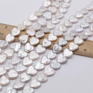 12*12mm heart baroque natural freshwater pearl loose beads in strand necklace