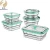 1.2L Light Green Food Grade Silicone Seal Foldable Storage Lunch Box Food Container