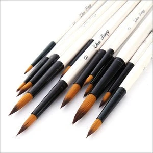 12pcs black and white plastic brush paint brush set