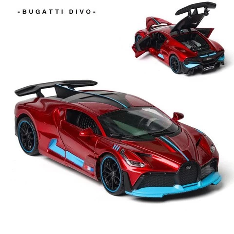 1:32 BUGATTI Divo die cast car model toy for kids 15.8cm pull back alloy car simulation limited edition toy With Sound/Light