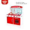 15% Fixed Discount Hot New Products Kids Mini Red Kitchen Wooden Play Sets Kitchen Toy