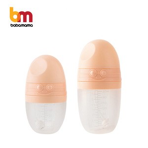 150ml 210ml Hand Free Wide Nek Newborn Naby Drink Nipple Bottle, Collapasable Soft Silicone Baby Milk Feeding Bottle/