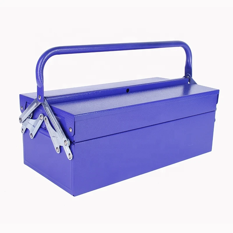 16 Inch Metal 3 Tray Tool Box Tool Storage Chest For Family Garage