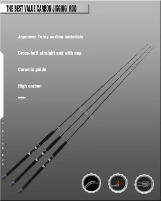 1.68-1.83m Carbon 1PC Jigging Fishing Rod