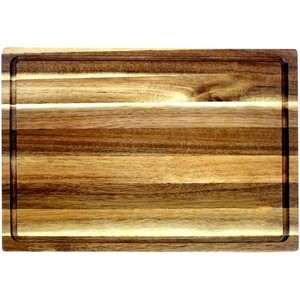 17inches Large Wooden Acacia Cutting Board Butcher Block Baking Food Chopping Board with Groove Juice