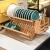 Import 2 tier Bamboo  Foldable Dish Drying Rack Collapsible Dish Drainer Wooden Plate Rack from China