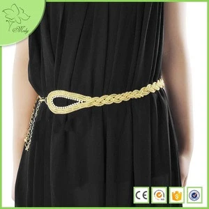 2016 high quality gold waist chain belt for women dress