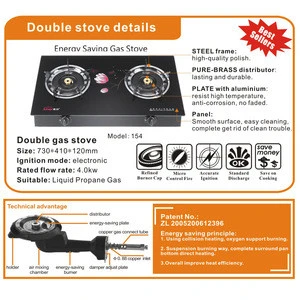 2016 lastest design Tempered Glass Top 2 Burners Table Gas Stove Cooker Cooktop