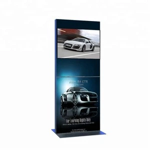 2018 hot sale aluminum advertising sign exhibition display poster banner stand with TV
