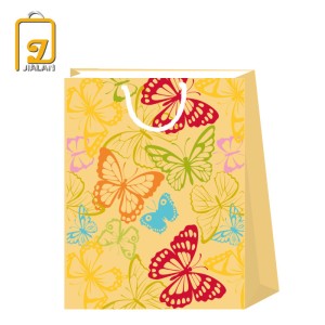 2019 BSCI Butterfly Design Brown Kraft Gift Paper Bags