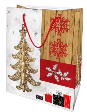 2019 New Christmas Hot-Stamping Design Shopping Packing Gift Paper Bag