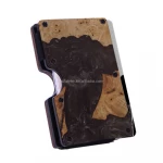 2020 best sell ultra thin RFID real carbon fiber card wallet, minimalist aluminum credit card holder with money clip