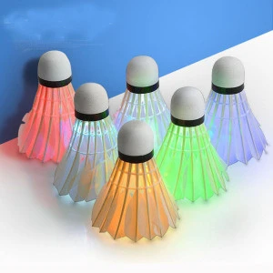 2020 colorful led badminton shuttlecock LED lighting shuttlecock led flashing badminton