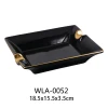 2020 Luxury gold edge custom black ceramic cigar ashtray