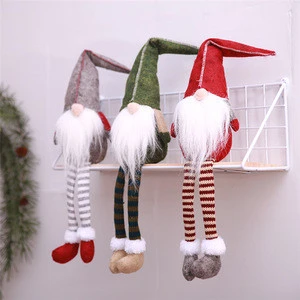 2020 New Christmas Cute Sitting Long-legged Elf Festival New Year Dinner Party Home Christmas Decorations
