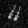 2021 new 9X13 water drop high carbon diamond earrings Rennes cut S925 silver earrings earrings European and American fashion