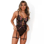 2021 new arrivals summer party black unique  lace gauze romantic gather tempttempt 1 one piece women conjoined lingerie set