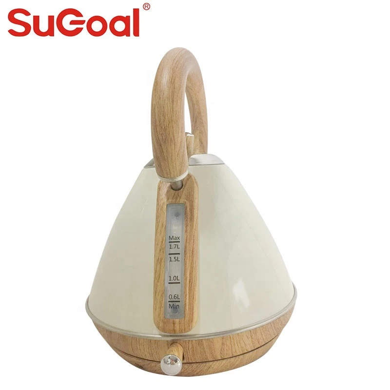 2021sugoal electronic appliance electric water boiler electric kettle with wooden handle