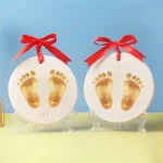 2023New Fashion Meaningful Souvenir Hand Print Footprint Kit Baby Clay Hand print