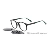 2024 Customized Logo Magnetic Clip-on Acetate Optical Eyeglasses Eyewear Frame with Polarized Sunglasses Lenses