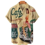 2024 Summer 3d Mens T-shirt Digital Printing Interracial Avatar Mens Casual Solid Embroidered Short Sleeve Shirt
