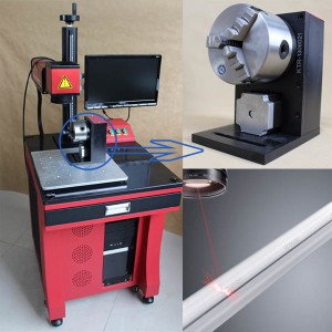 20W Metal Fiber Laser Marking Machine with Rotary Chuck
