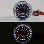 2'' 52mm 0-8000  Auto Gaug Tachomet With LED Light RPM Meter Universal Car Meter