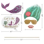 26 pcs Mermaid Photo Booth Props Wedding Birthday DIY Party Fun Accessories