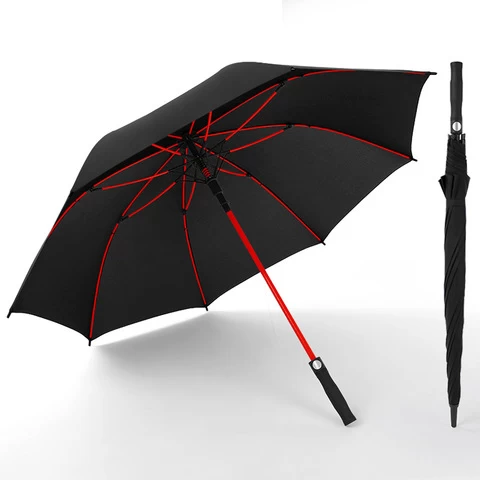 27inch*8k pure color windproof golf umbrella with logo prints for sale Chinese paraguas factory price ready to ship