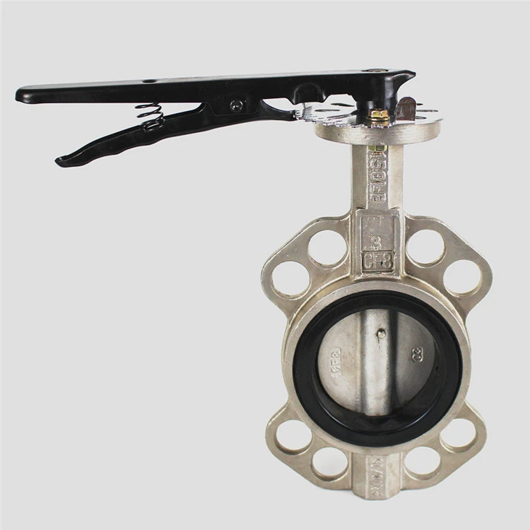28 Inch 16 Inch Nylon Coated Manual Wafer Type Butterfly Valve Stainless steel rubber seat