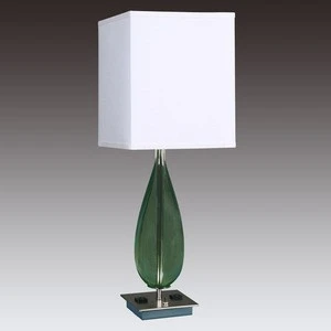 29" Table Lamp shown in Light Green/Brushed Nickel with on/off push button base switch and two power outlets