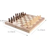 3-in-1 Wooden Backgammon Checkers Folding  Board Chess Set Kids Teens Adults Chess Games chess set luxury