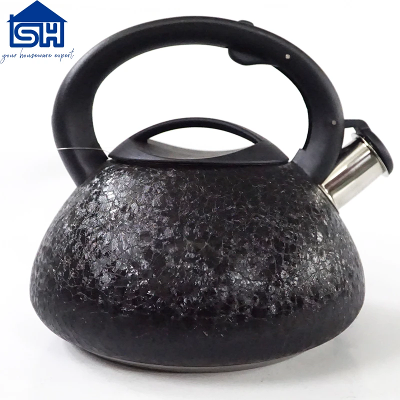 3.0L Stainless Steel Whistling Kettle Bakelite Handle Black Painting Tea Kettle