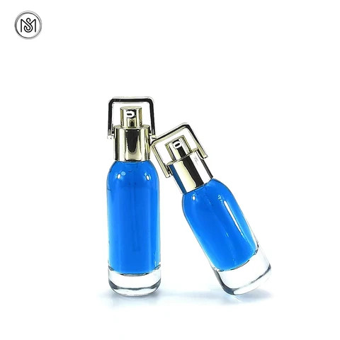 30ml 40ml New Popular Model Clear Glass Cosmetic Lotion Cream Essence Bottle With Silver Cap