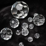 32Faceted Crystal Round Beads Clear Round Glass Beads With Holes Curtain making For Chandelier,Wedding Decorating