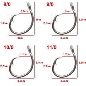 39960 Wholesale 20pcs stainless steel tuna hooks longline fishing hook  circle hook