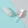 3ml White Plastic Head Rose Gold Ring Clear Frosted Glass Bottle Convenient Practical Travel Packaging Essence Bottles