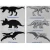 Import 4 kinds of dinosaur prints bone fossil print on the back easy to open and close light folding umbrella for kids | made to order from Japan