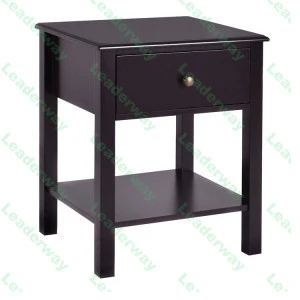 4 Leg 1 Drawer Black wooden Night Stand Modern Nightstand Bedside Table