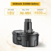 4500Mah 4600mAh 18Volt Rechargeable Nimh DC9096 DC9098 Replacement Battery Pack Power Tool Battery For Dewalt 18v Power Tools