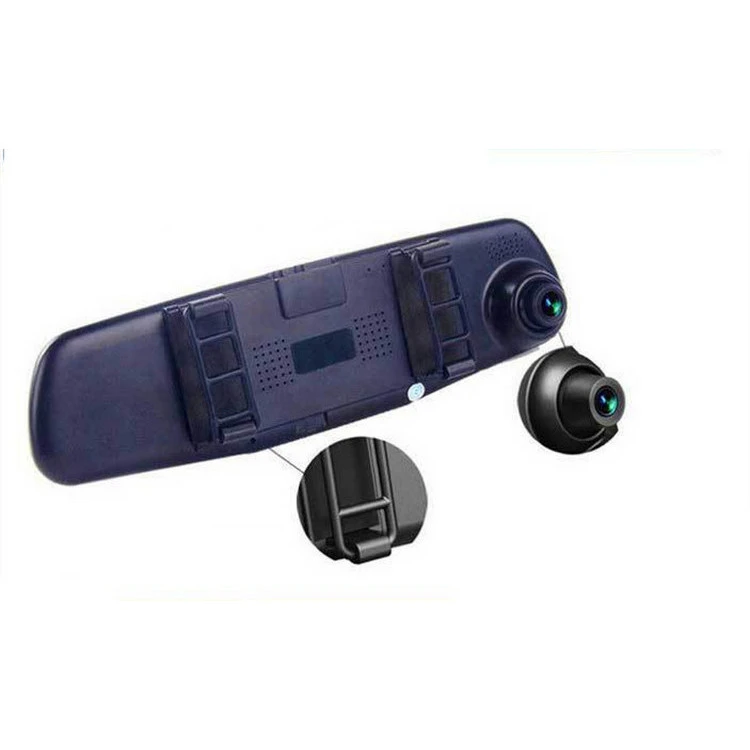 4.3 inch hd 1080p screen dual lens reversing image parking monitoring machine Car rearview mirror driving video recorder