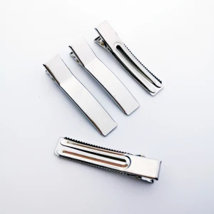4.8cm Iron Metal Nickel Plated Double Fork Metal Hair Clip Hairclip Hairpin Accessories