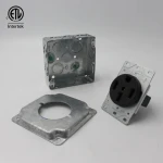 4x4 Square Conduit Junction Box Metal Wall Box with concentric knockouts Model 52151-K socket for Electrical Utility Use