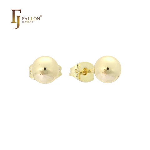 52100468 FJ Fallon Fashion Jewelry Beads Stud Earrings Plated In 14K Gold Brass Based