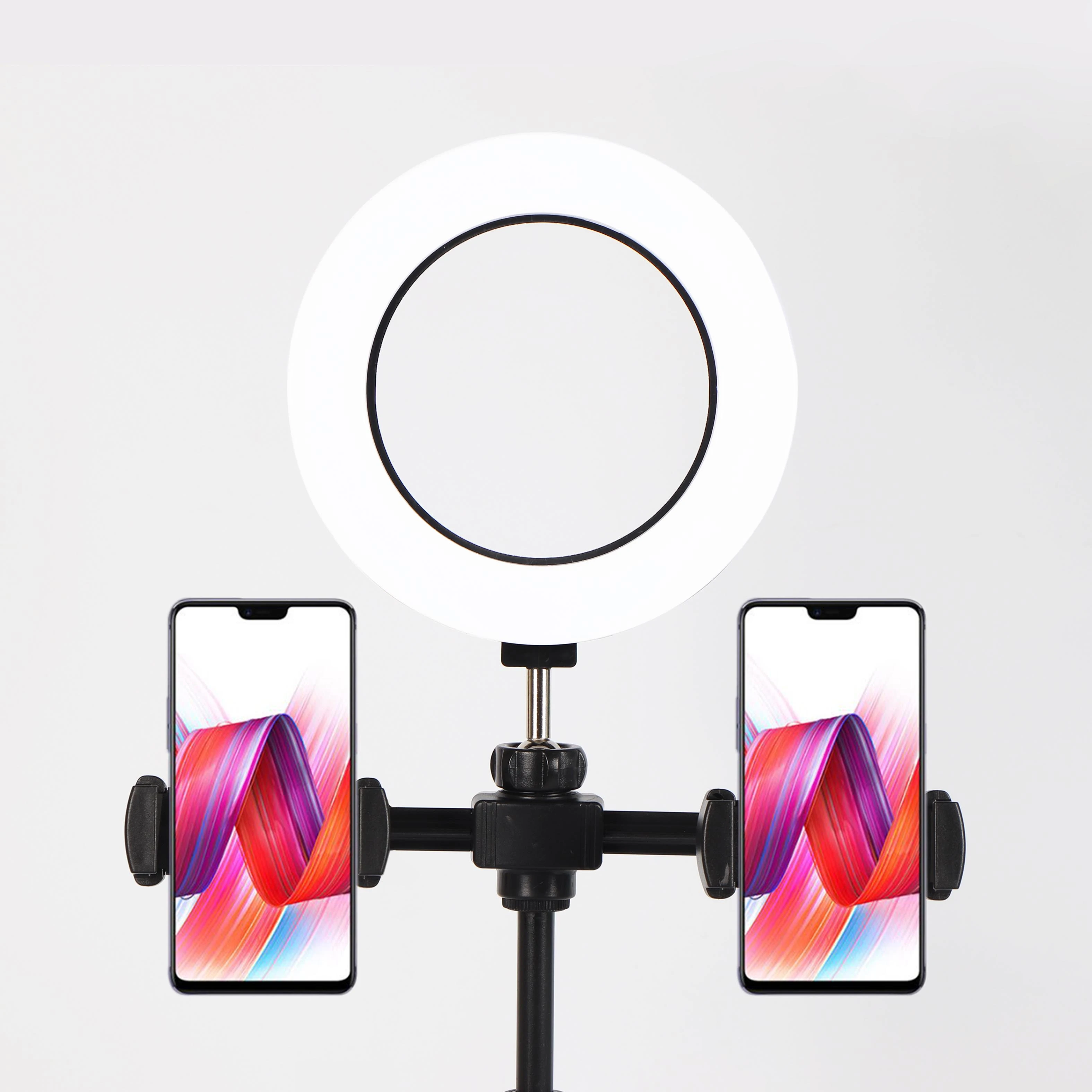 6 inch Professional Live Beauty Ringlight Photography Tiktok Makeup Desktop Mobile Phone Holder Fill Led Ring Light with Stand